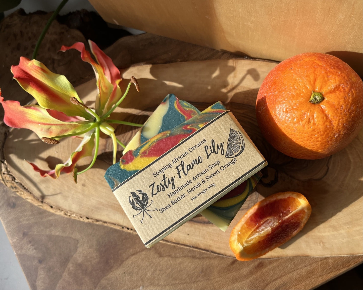 Zesty Flame Lily, Neroli & Sweet Orange Essential Oils Soap