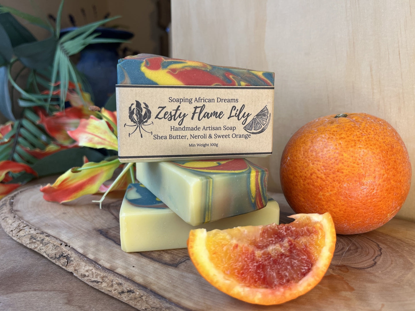 Zesty Flame Lily, Neroli & Sweet Orange Essential Oils Soap