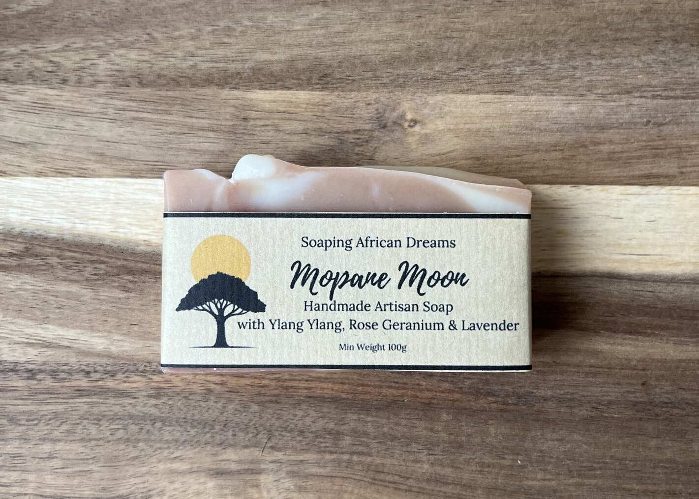 'Mopane Moon' Ylang Ylang, Rose Geranium & Lavender Essential Oils, Soap