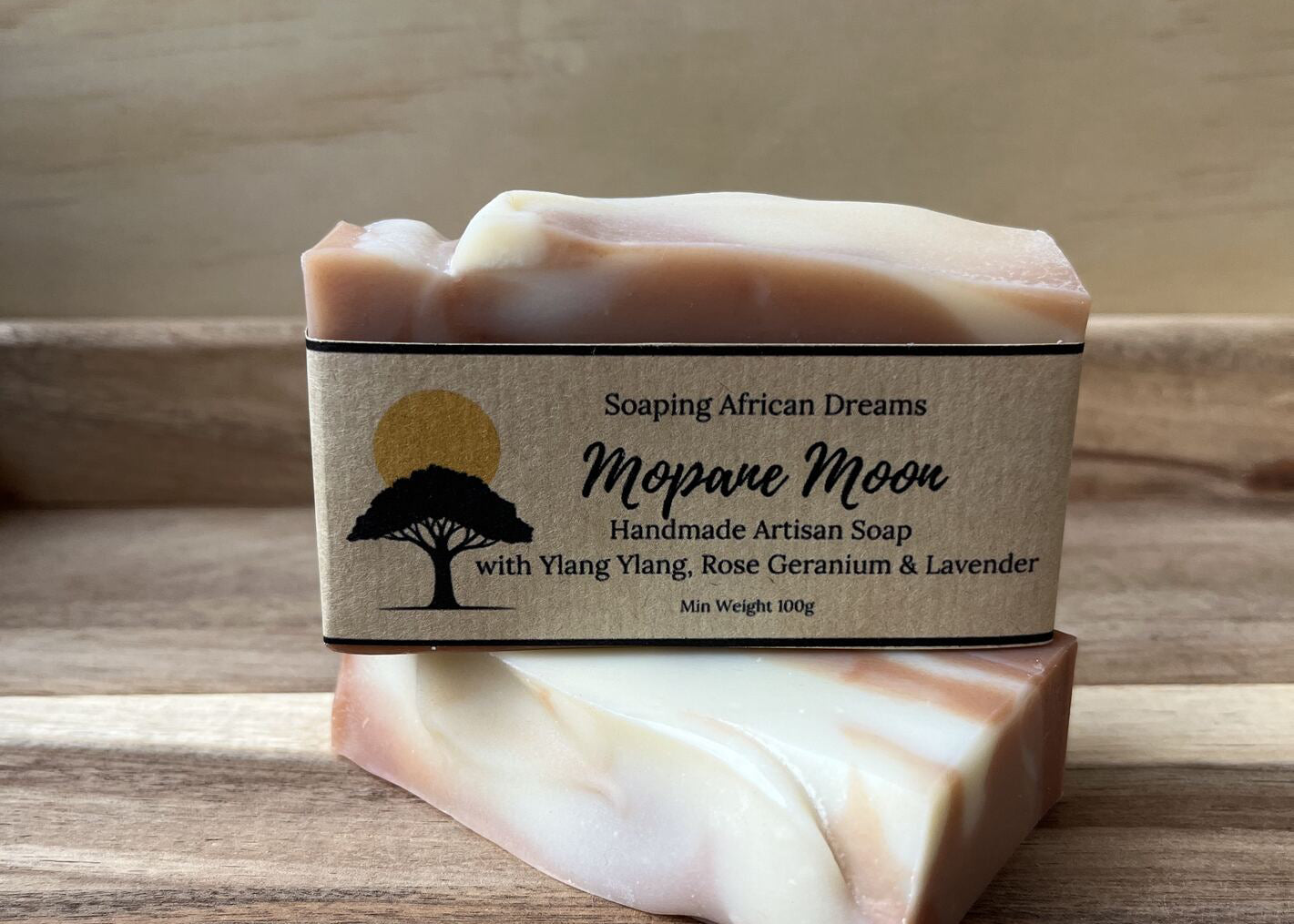 'Mopane Moon' Ylang Ylang, Rose Geranium & Lavender Essential Oils, Soap