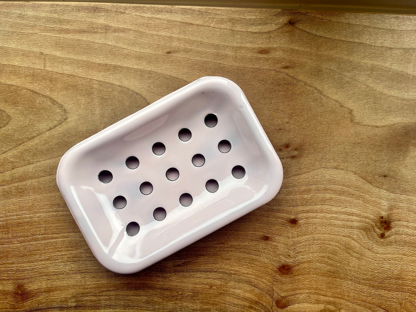 Two Part Enamel Soap Dish - Pink